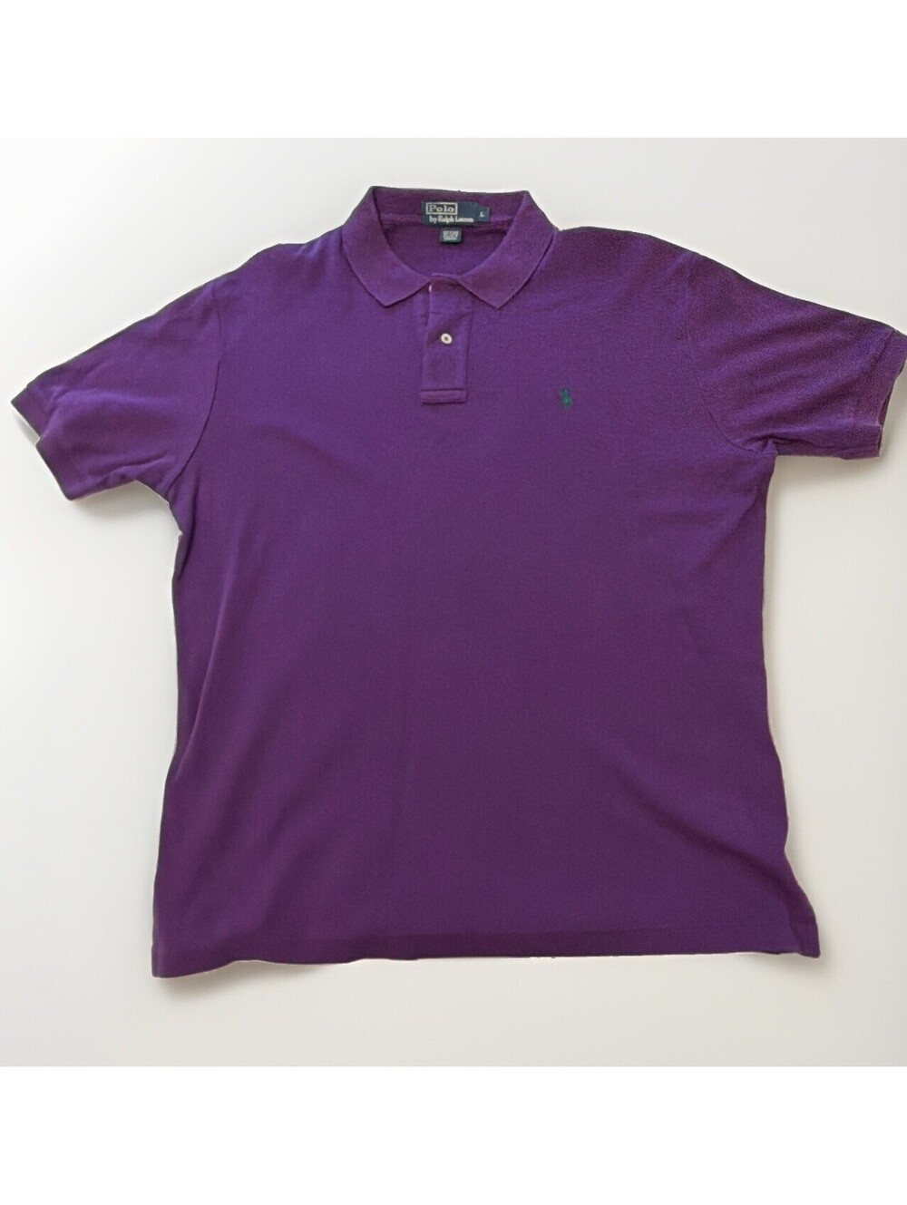 Vintage Polo Ralph Lauren Polo Shirt Men’s L Purple Short Sleeve Green Horse